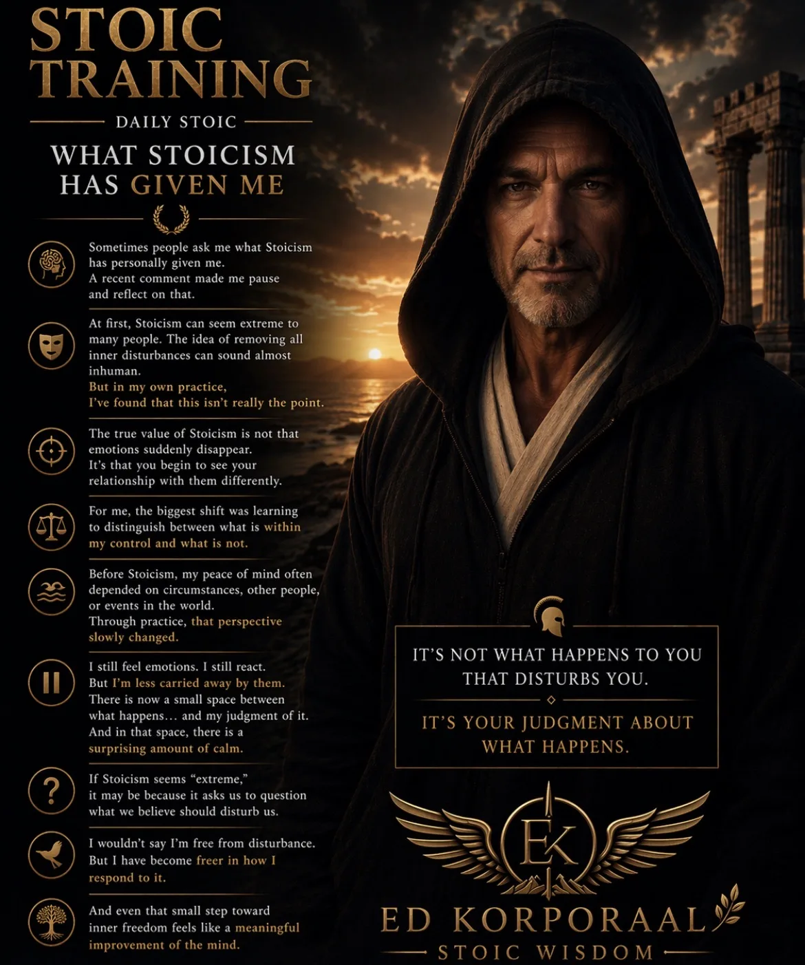 Daily Stoic — What Stoicism Has Given Me · Ed Korporaal, Stoic Wisdom