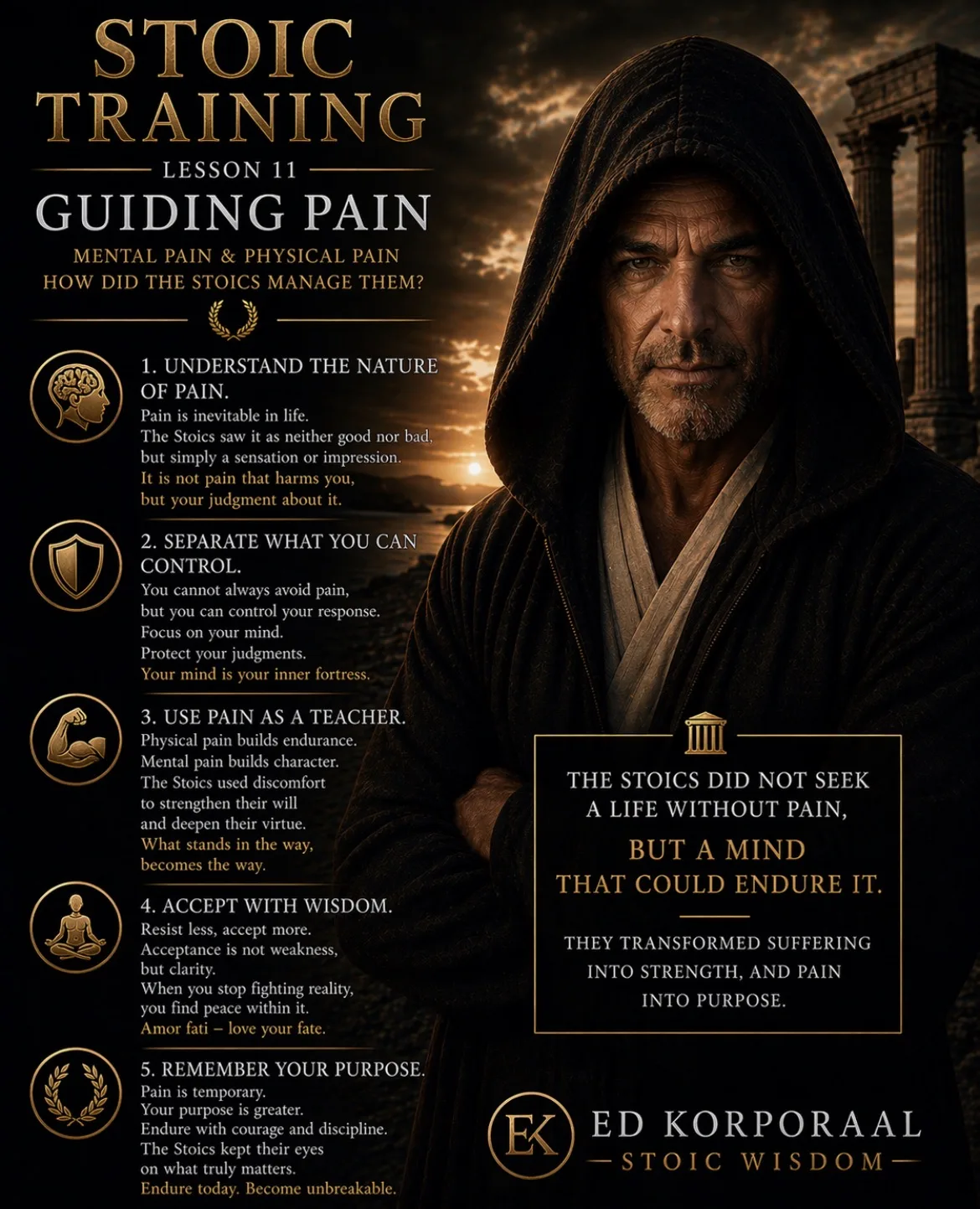 Lesson 11 — Guiding Pain · Ed Korporaal, Stoic Wisdom